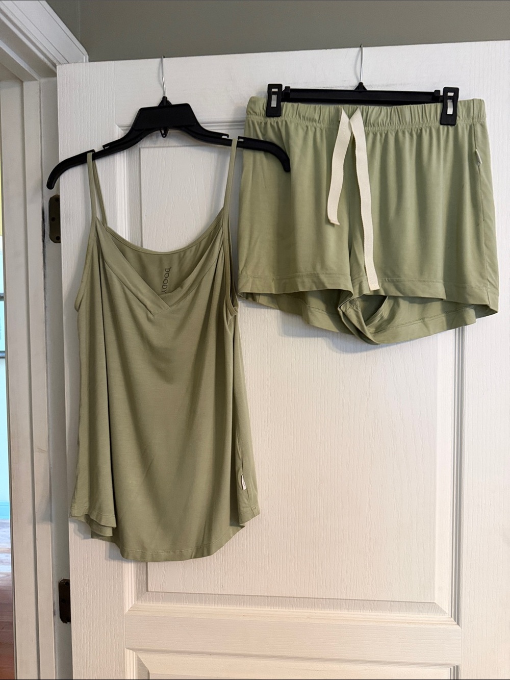 BOODY Light Olive Green Sleep Tank and Drawstring Shorts Set